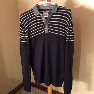 Ted Baker Mens Lightweight Navy/Cream Sweater Sz Large (4)